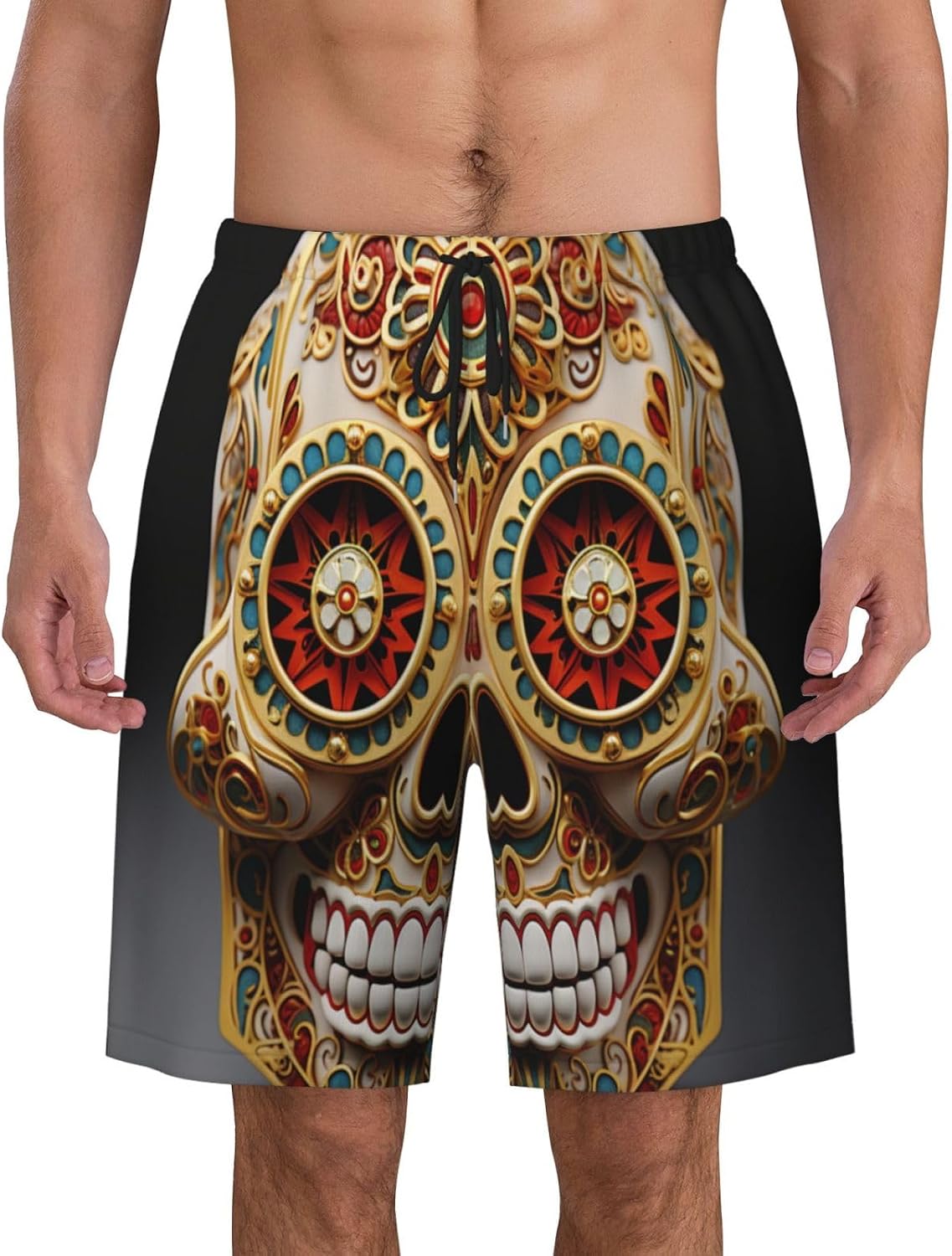 Skull Men Beach Pants â€“ Swim Trunks for Men,Quick-Dry and Comfortable, Suitable for Beach, Surf, and Everyday Wear