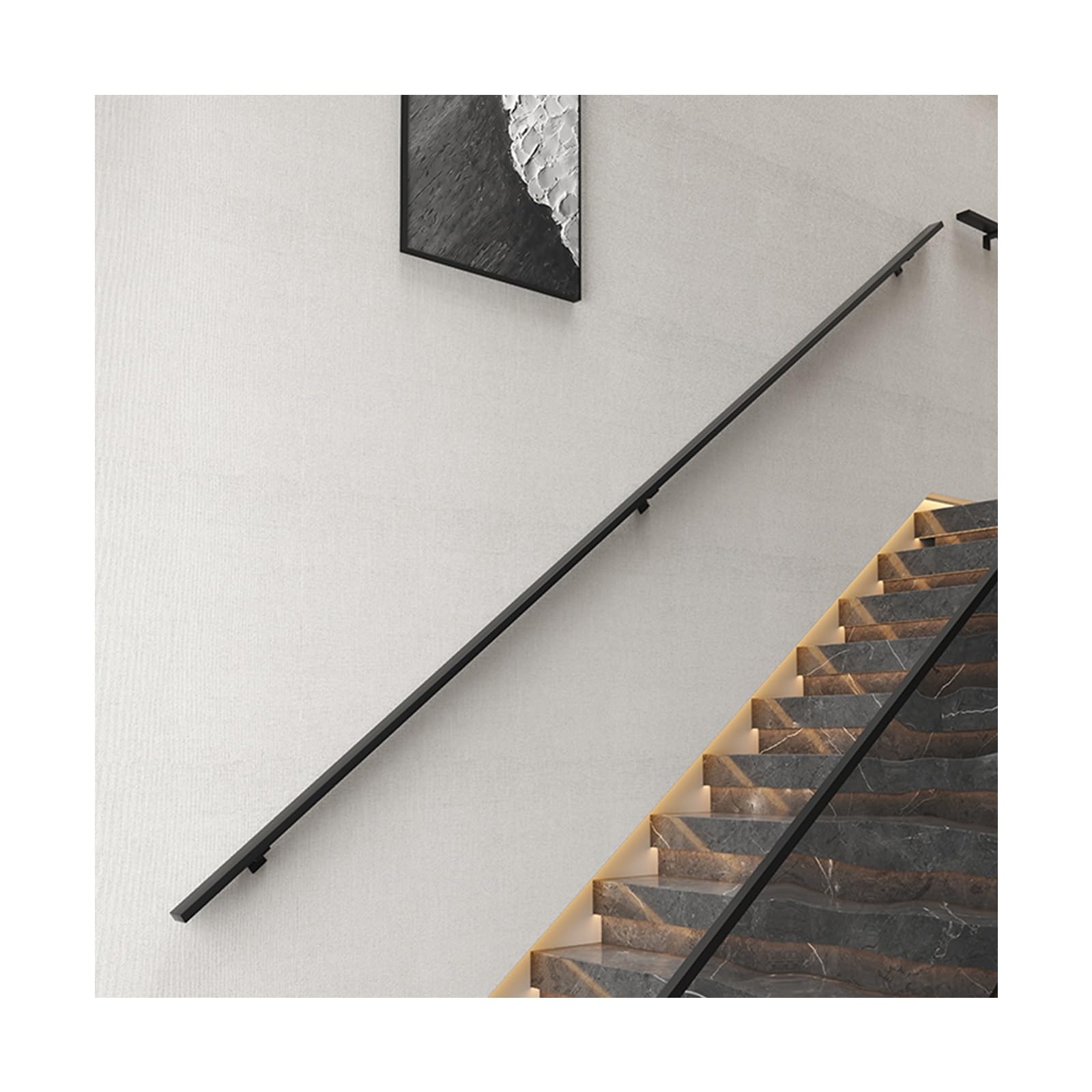 Antypoślizgowy ocynkowany żelazny il ze wspornikami i zestawem instalacyjnym - 350 cm (137 cali) solidny poręcz na schody, balkon, do ogrodu i tarasów - bezpieczeństwo i trwałość.