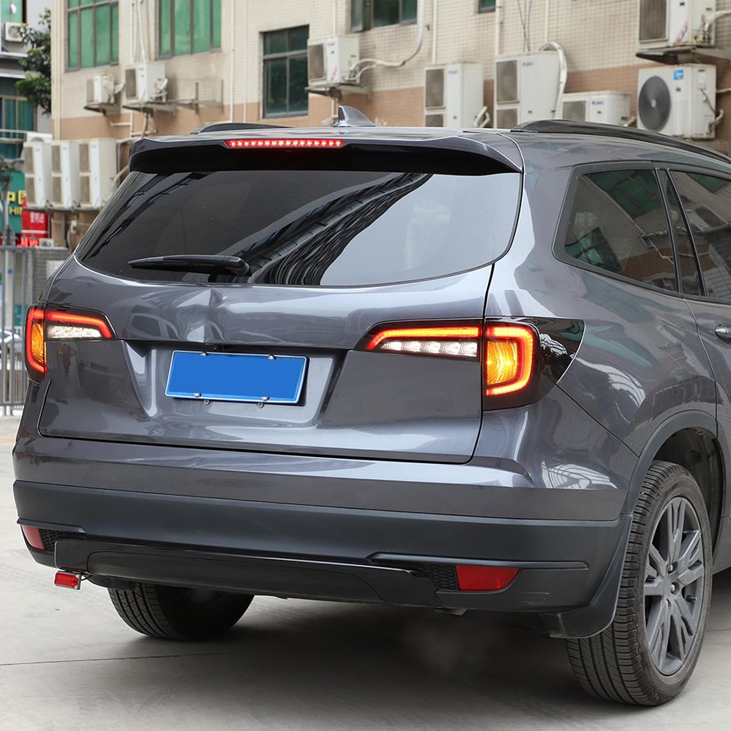 Tail Light Lamp Cover Compatible with Honda Pilot 2015-2022 Smoked Black Tail Light Frame Protection Cover Trim Decoration Accessories