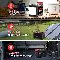 Vista 5 de MARBERO- Estación de energía portátil de 200 W, 148 Wh, generador solar, banco de energía portátil con salida de CA de 110 V, CC, USB QC3.0