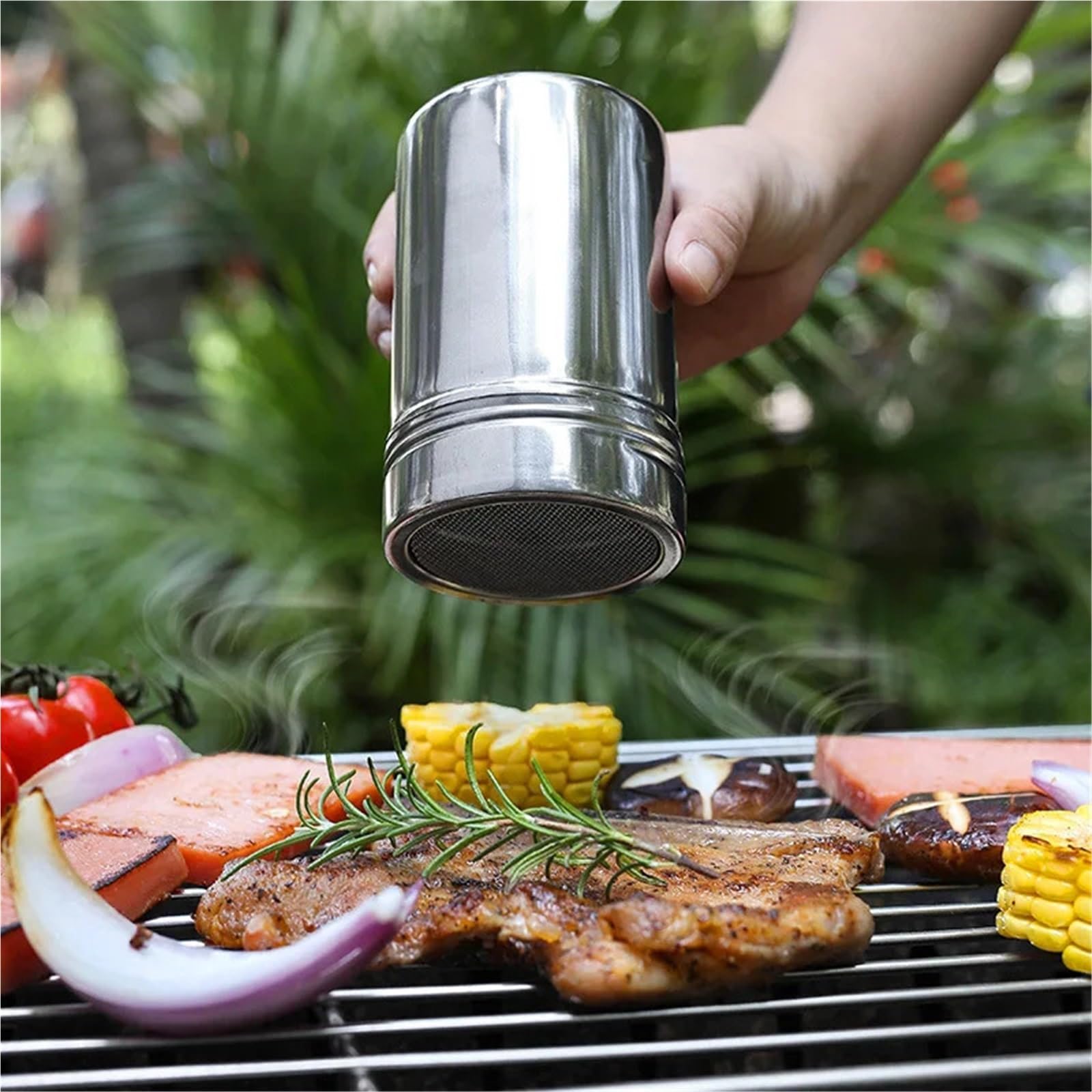 1 juego (3 piezas) de esparcidor polvo acero inoxidable con tapa Para Casa | Botella de condimento, tarro de condimento de pimienta y comino, herramientas de cocina for barbacoa, accesorios for barbacoa