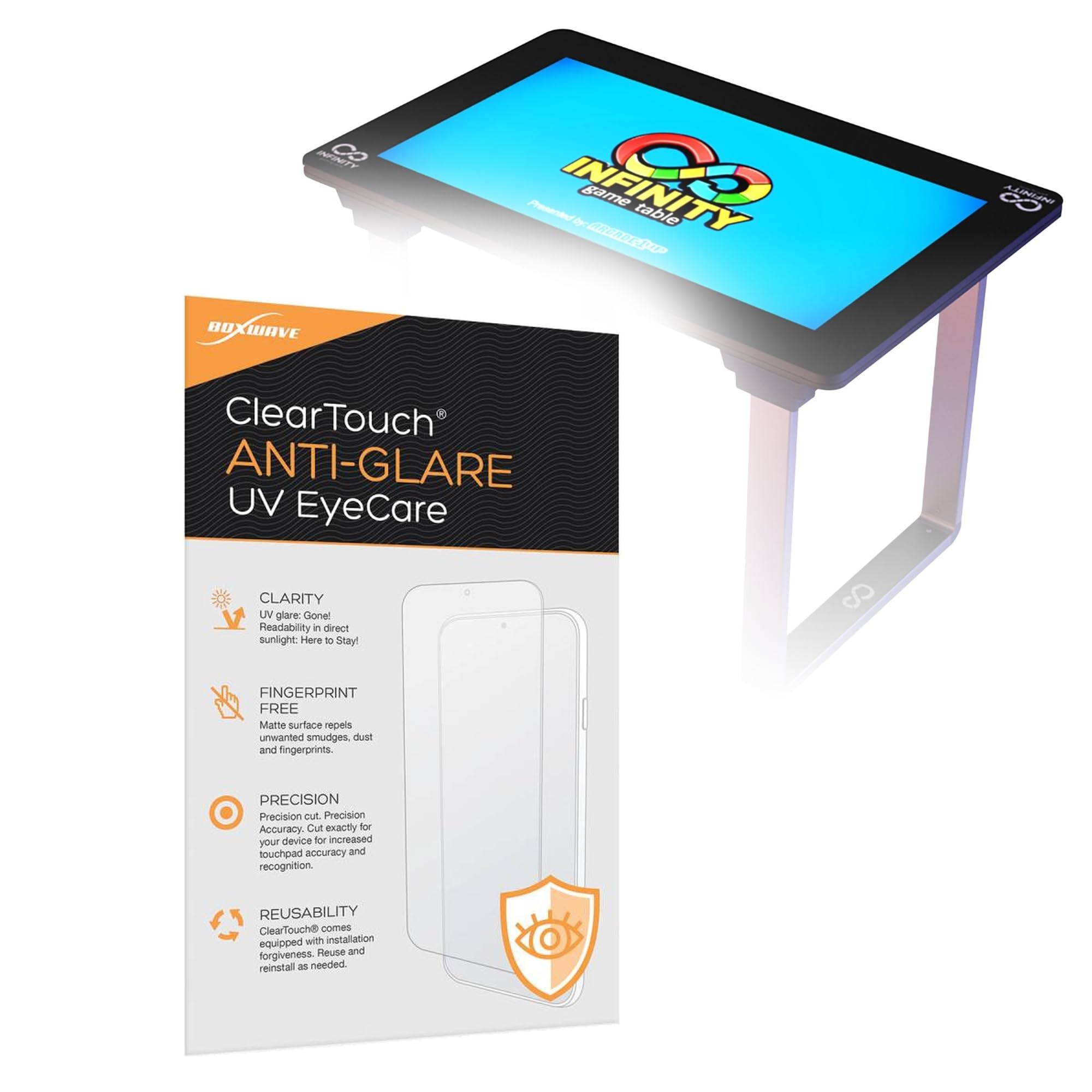 BoxWave Screen Protector Compatible with Arcade1Up Infinity Game Table (32 in) - ClearTouch Anti-Glare Anti-UV EyeCare (2-Pack), Filters Out Harmful Blue Light Reduce Fatigue