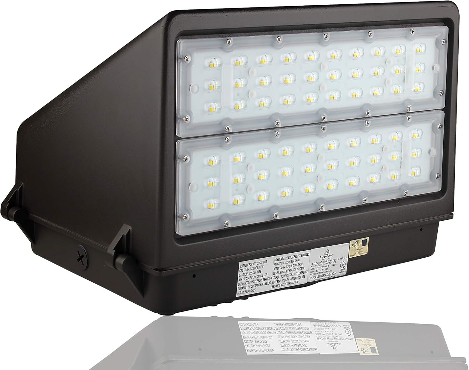 RuggedGrade 120W - Tucana II Series - Full Cutoff LED Wall Pack Light - 16,000 Lumens - 5000K Bright White - Dark Sky Compliant Outdoor LED Light - Dark Brown Bronze Housing - DLC 5.1 Premium