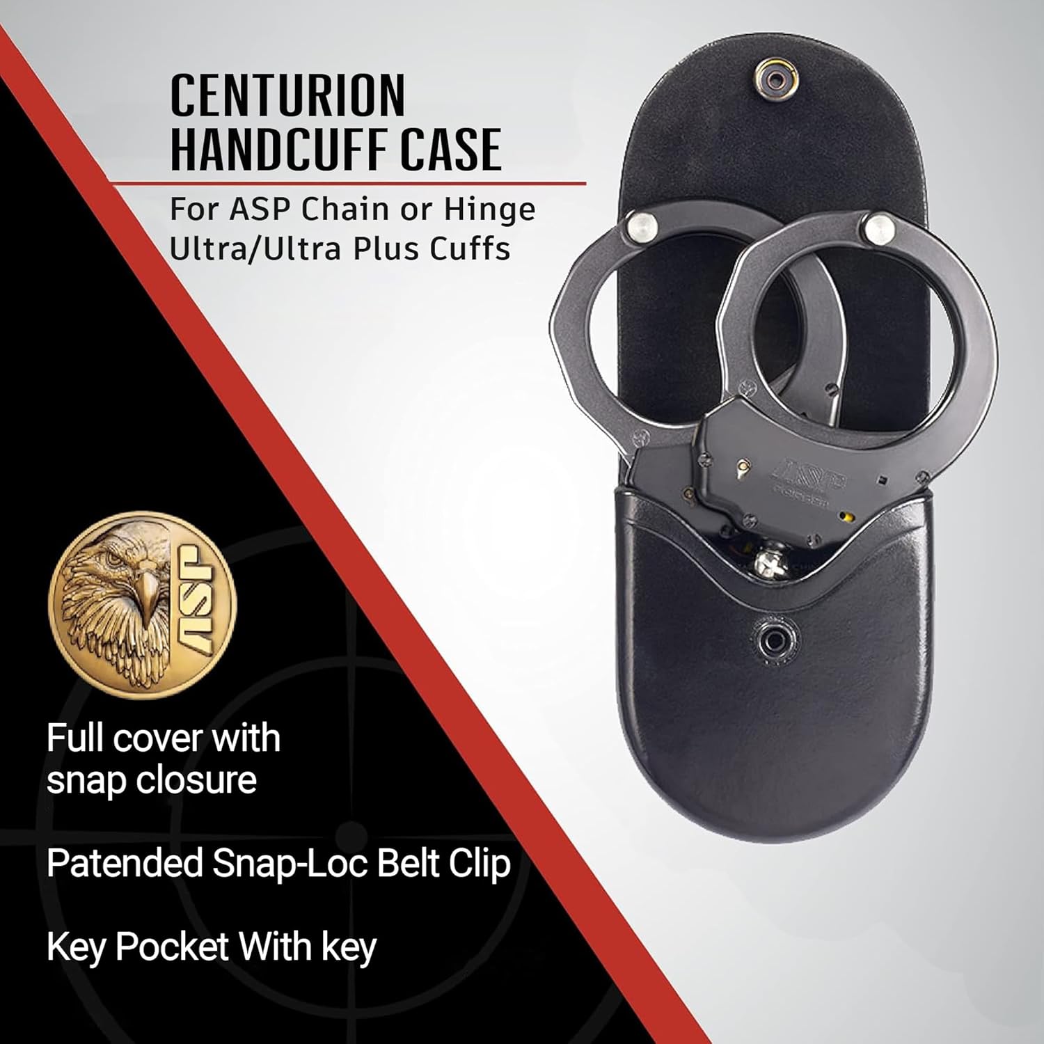 ASP Centurion Handcuff Case for Chain or Hinge ASP Handcuffs, Adjustable Handcuff Case for Duty Belt, Law Enforcement Gear and Police Gear, Duty Belt Accessories
