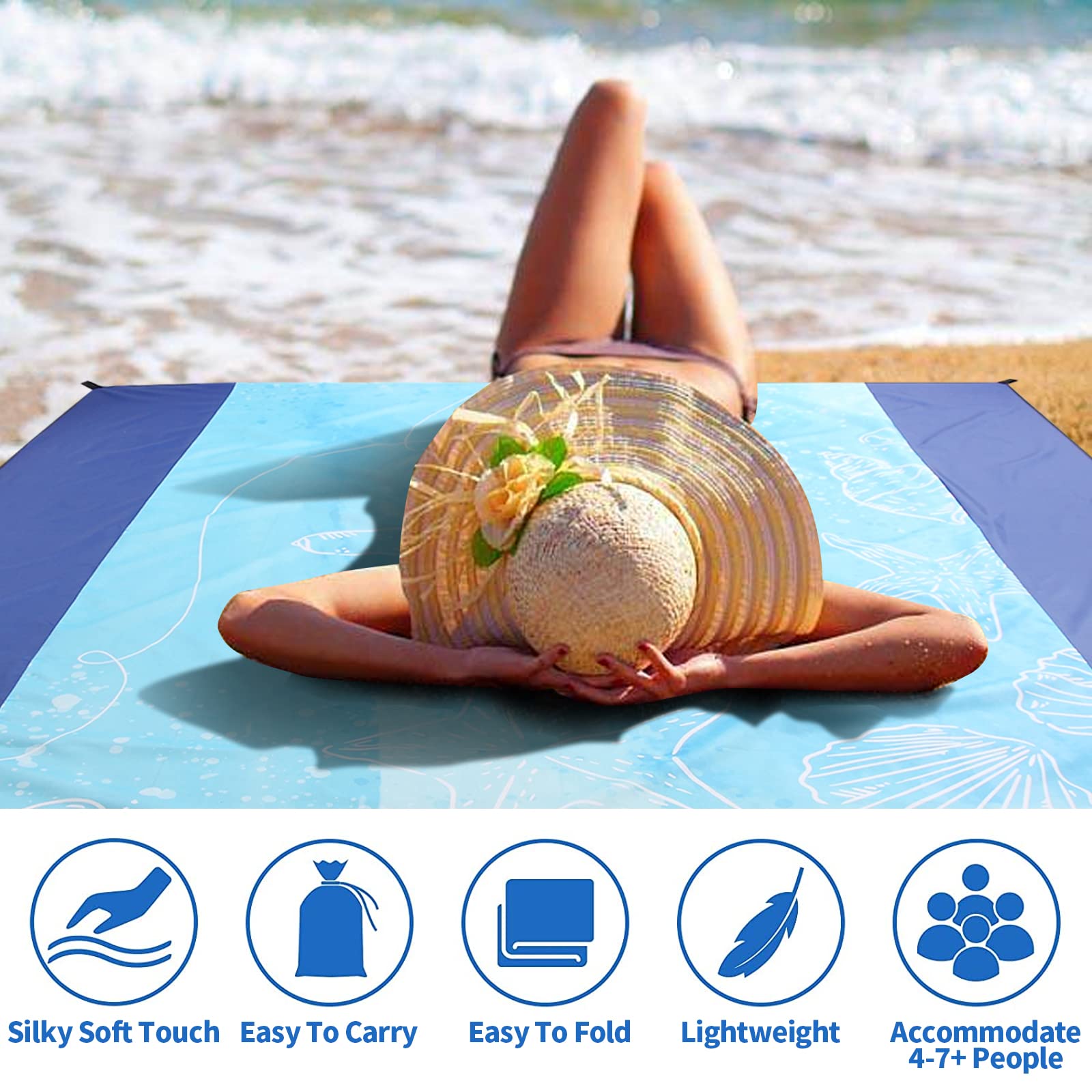 Coperta Picnic Impermeabile 200x200cm HW Casa - Leggera E Pieghevole Per Outdoor - Foto 6