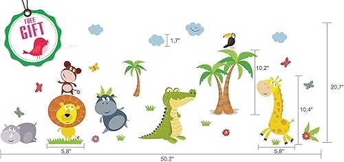 Miniatura 2 de Vinilo adhesivo de pared para habitación de niños decoración de pared diseño de selva de safari de animales para habitación de juegos  Pegatinas de
