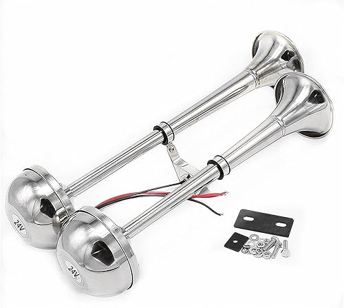 Miniatura 2 de Bocina eléctrica de bocina para vehículos de 24 V - Marina, coche, camiones y más - Altavoz de acero inoxidable 304, 150 DB