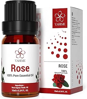 Rose Essential Oil- Premium Quality Therapeutic Grade Rose Oil for Aromatherapy, Diffuser, Perfume, Bath Scented Oil- 10m...