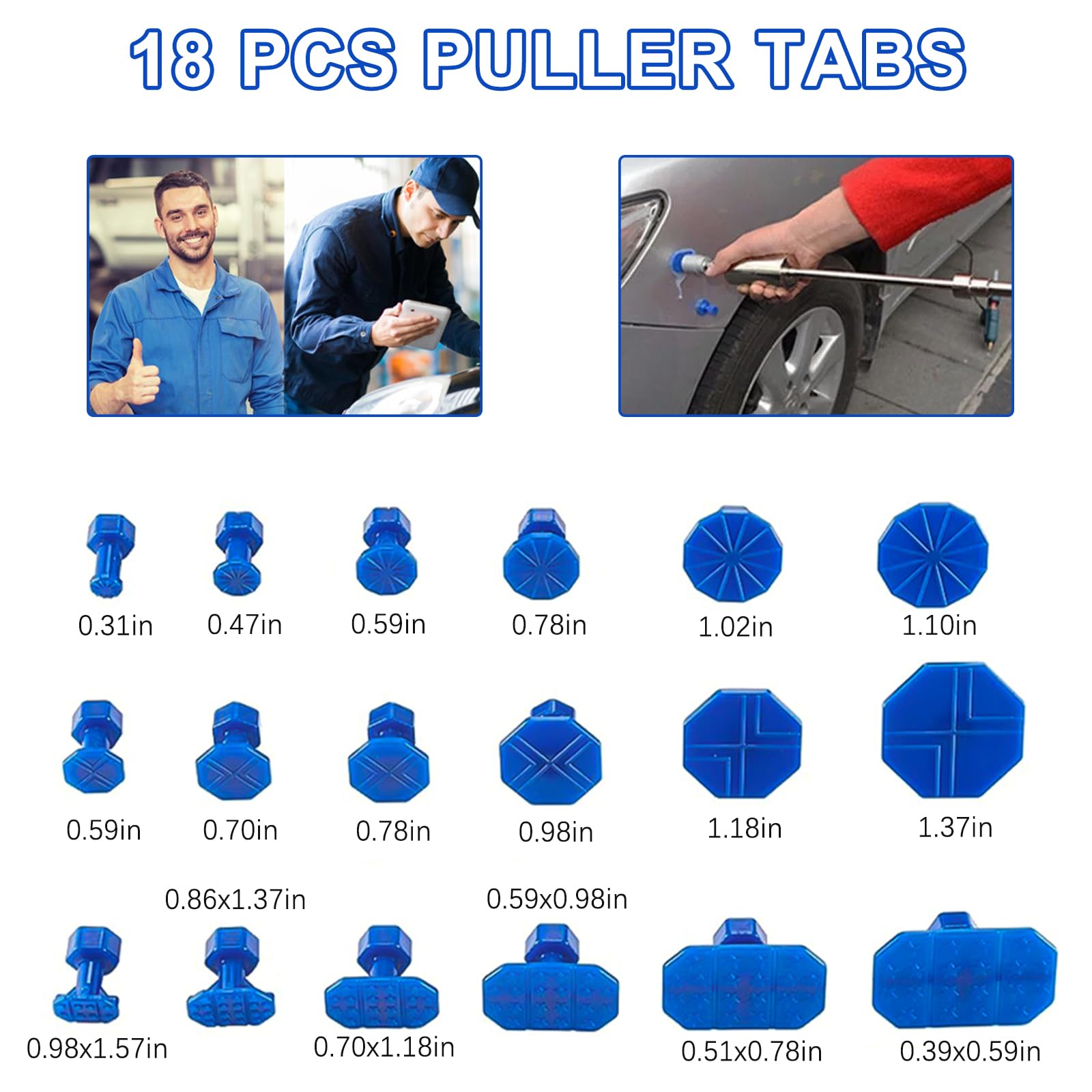 34 Pezzi Kit Tirabolli per Carrozzeria, Riparazione Ammaccature Carrozzeria Auto, Tira Bolle Auto Grandine, Levabolli Carrozzeria, Kit Ripara Ammaccature per Auto