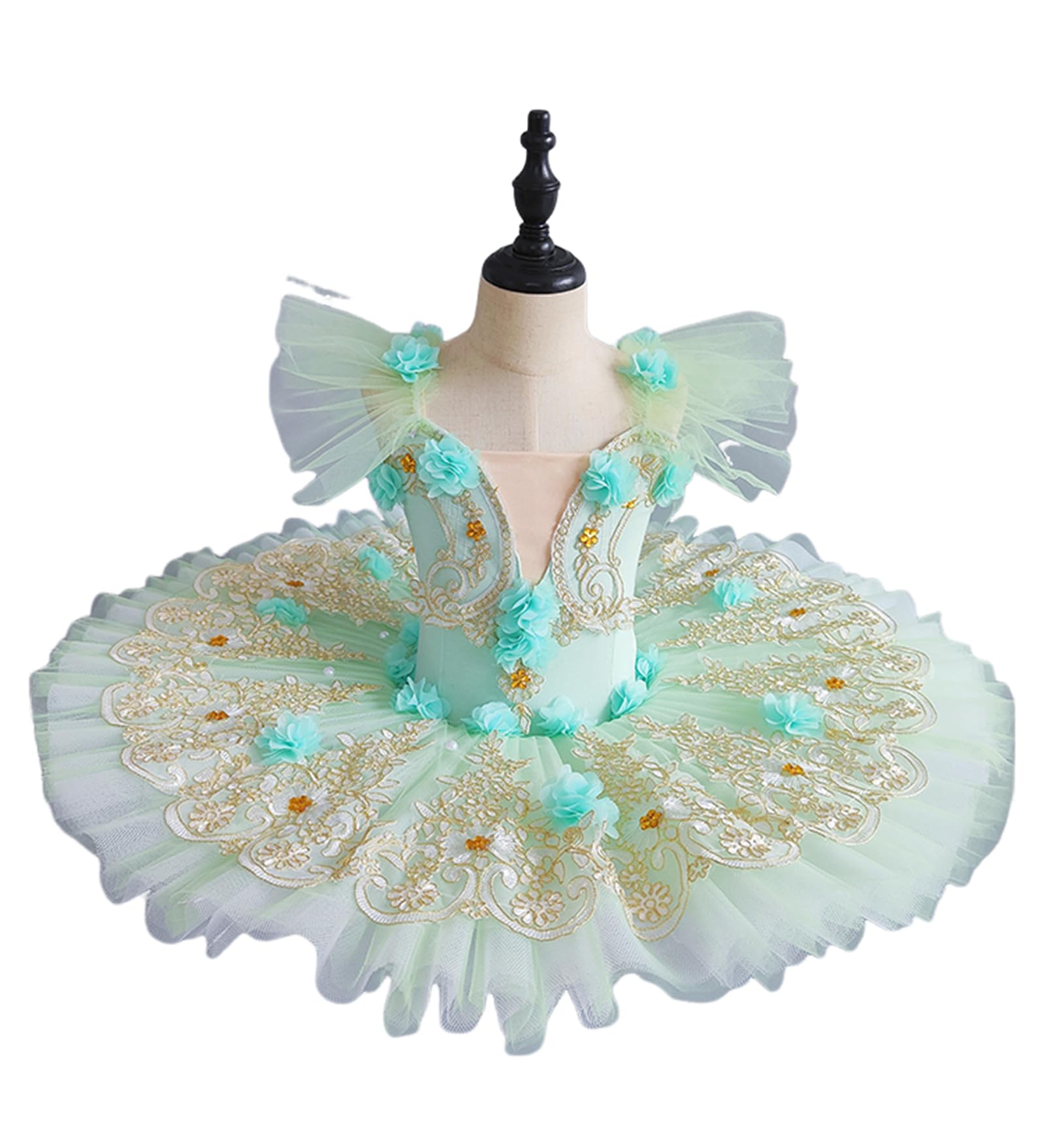 OTMYIGO Tutú de Ballet Profesional para niñas, Vestido de Ballet para niños, tutú de panqueque, Bailarina, Fiesta de cumpleaños, Vestido de Cisne, Trajes de Baile