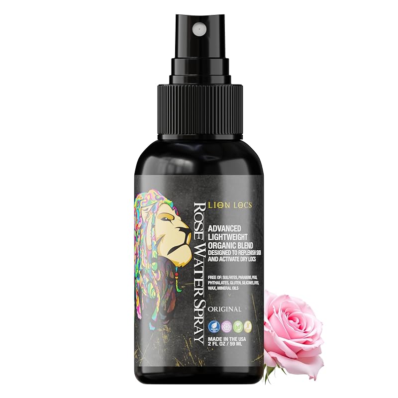 Lion Locs Spray de Água de Rosas para Locs, Tranças e Pele, 68 g