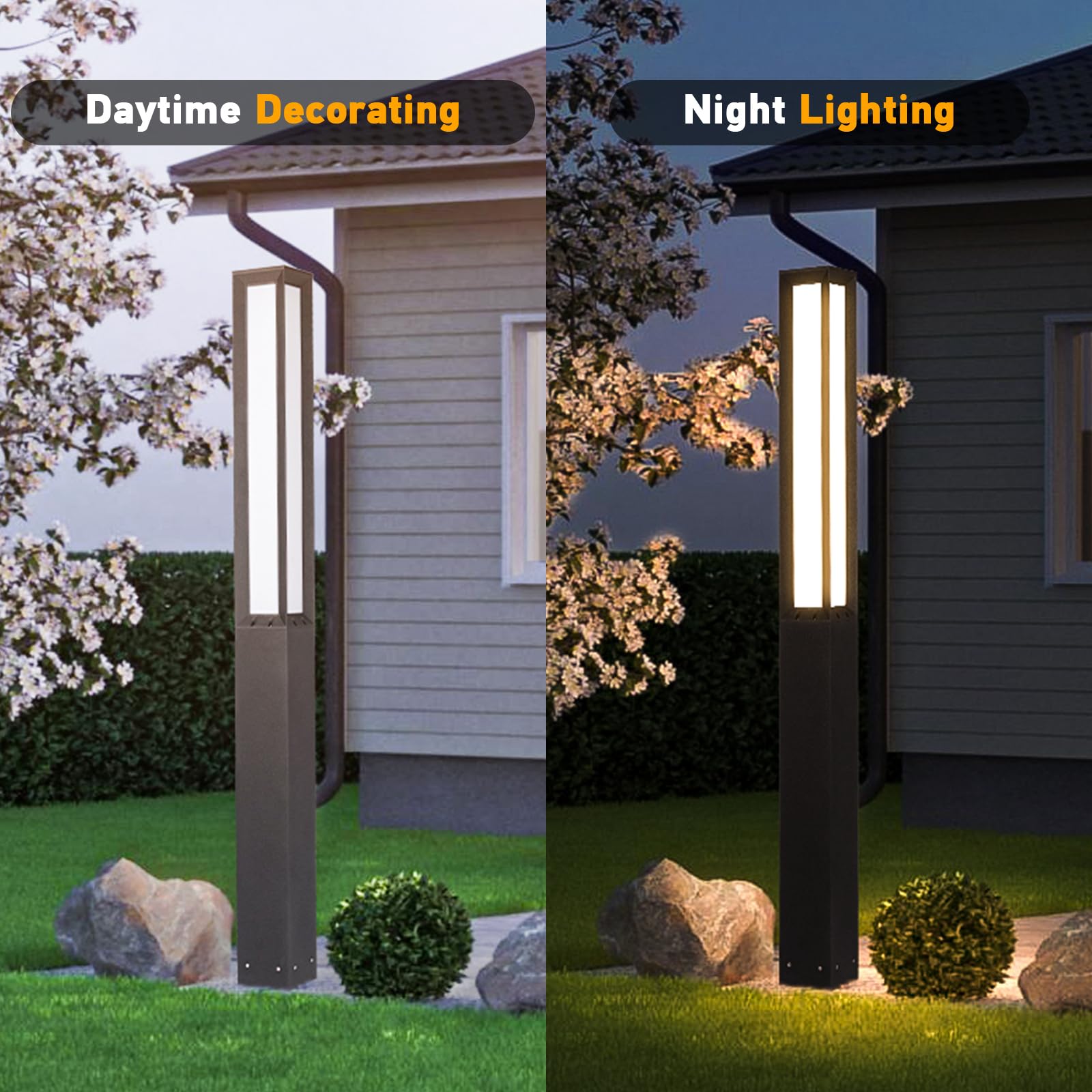 Garden Lights Outdoor Decoration Lawn Lamp Waterproof LED For Yard Pathway Landscape Bollard Solar Power Lighting - View #4