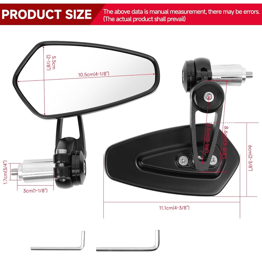 Rich Choices Universal Black Motorcycle 22mm 7/8'' Bar end