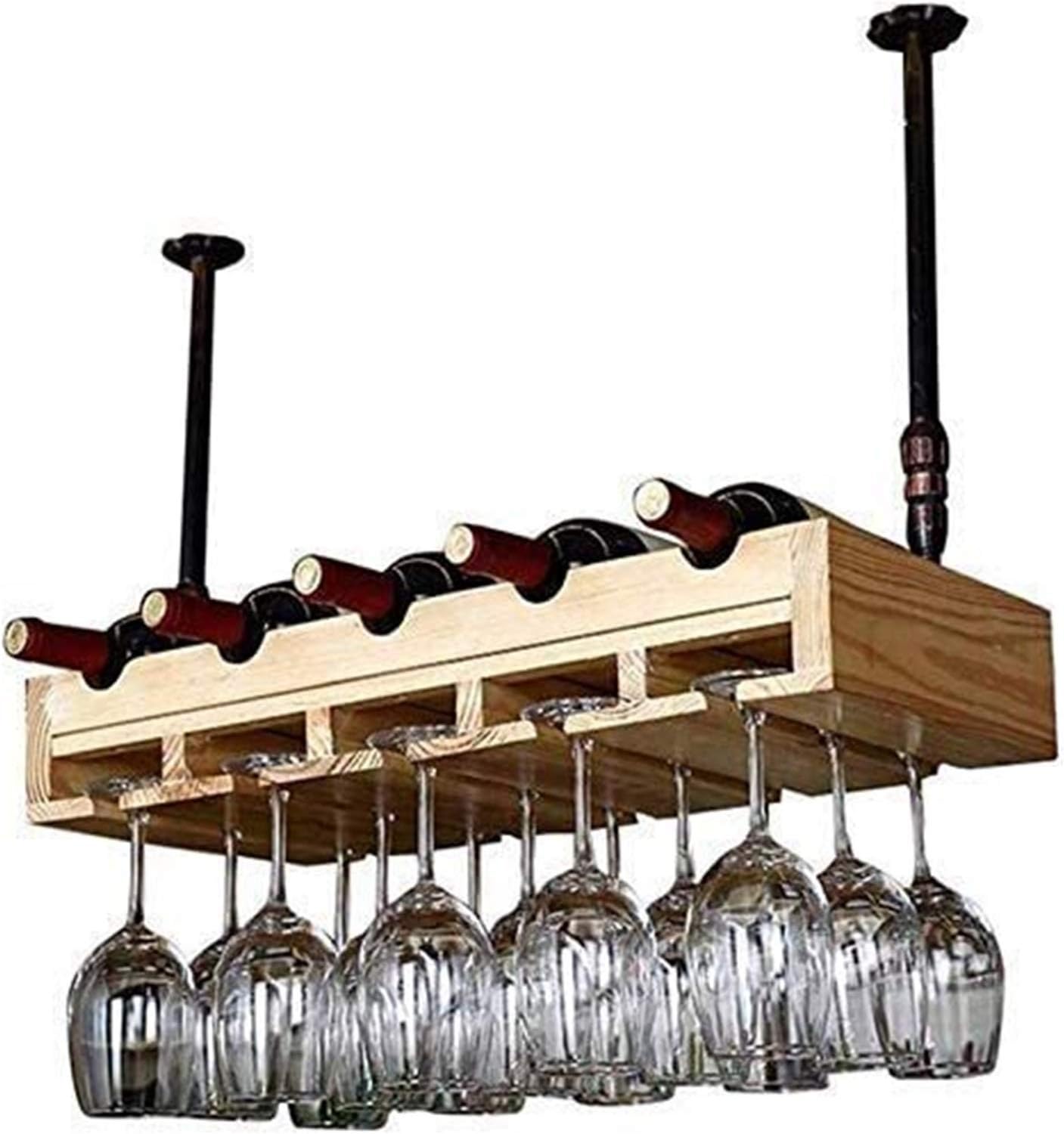 GaRcan Hanging Wine Rack with Glass Holder and Shelf, Wine Lovers Bar