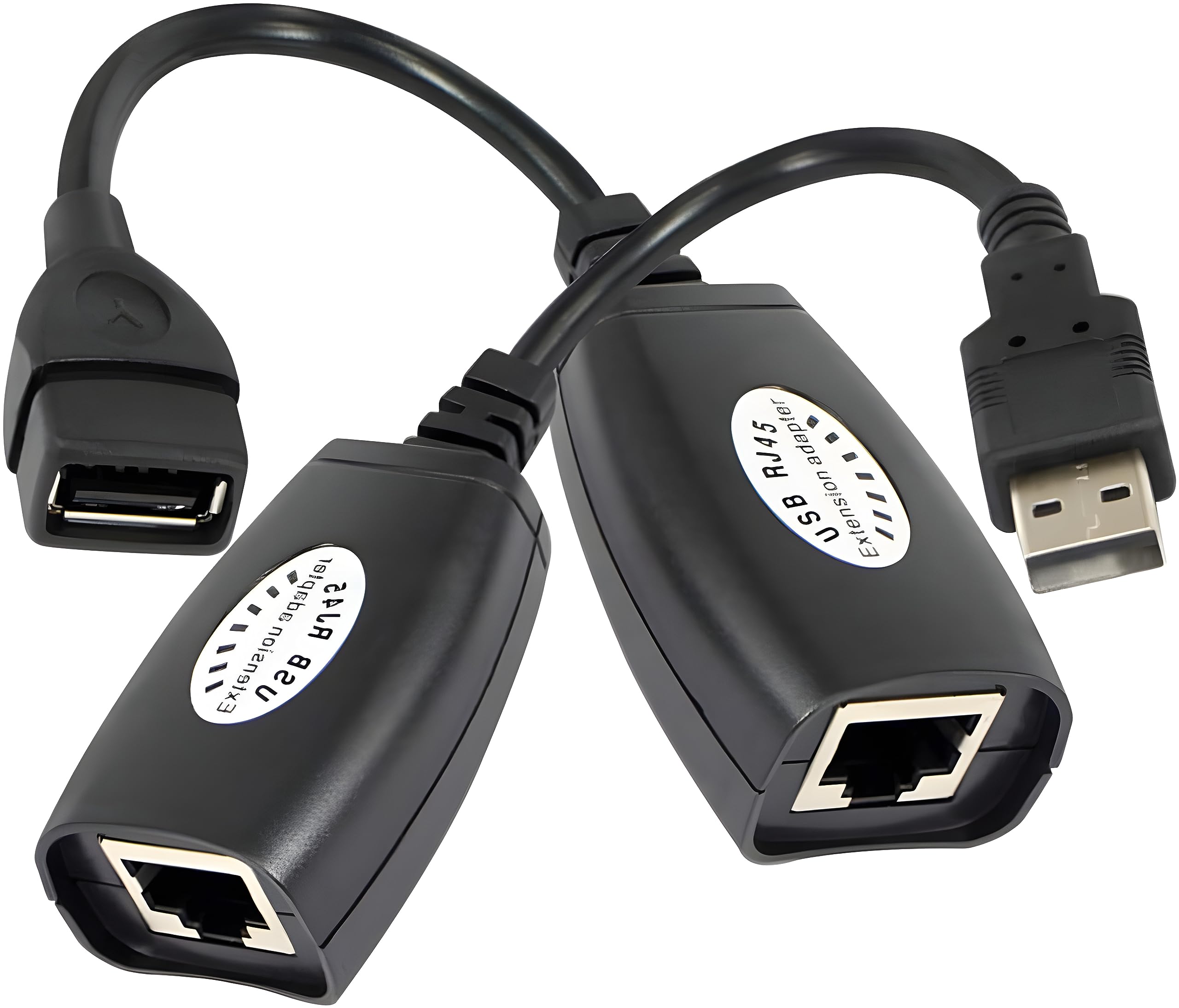 EKAAZ USB to cat5 Adapter, USB Over RJ45 Ethernet USB 2.0 to RJ45 LAN Extension Adapter Over Cat5/Cat5e /Cat6 Cable (Black)-picture-17