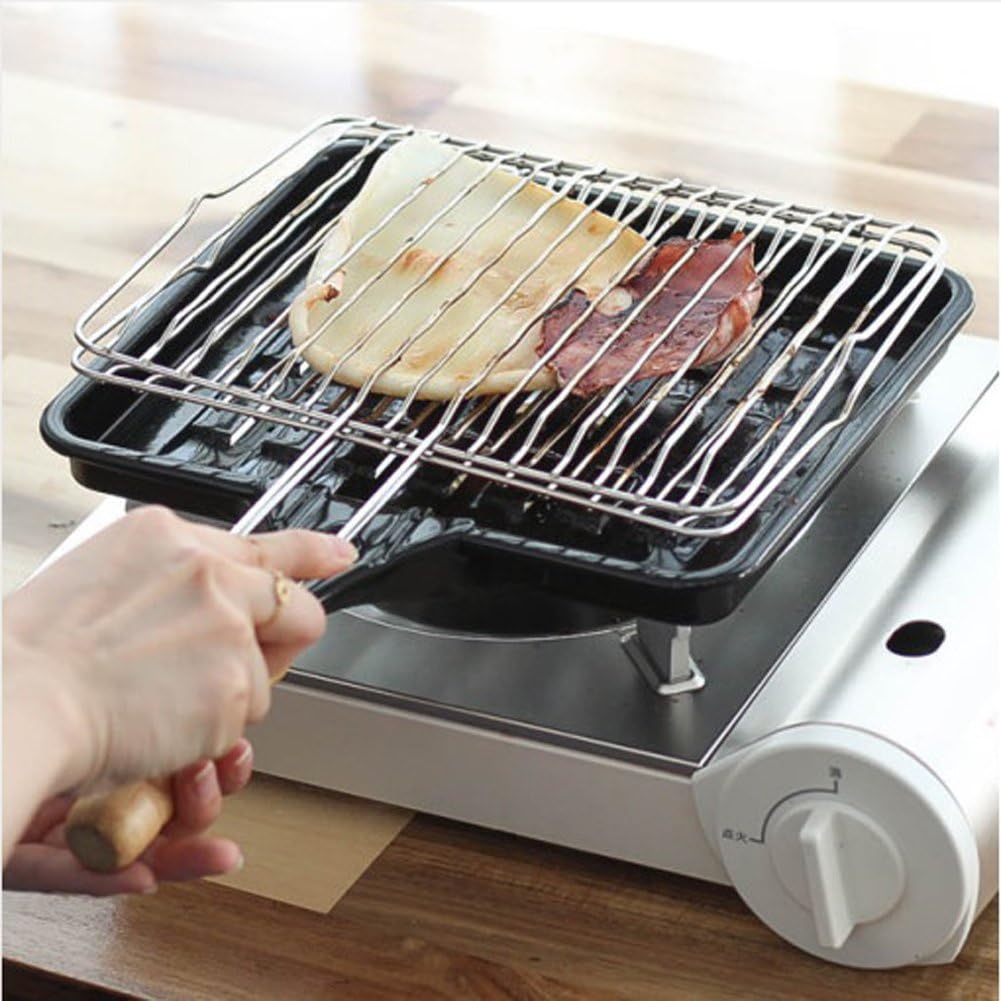 Retangular Enamel Rotary Direct Fire Grill Pan grilled fish Chicken/Roast Pan/BBQ Grille