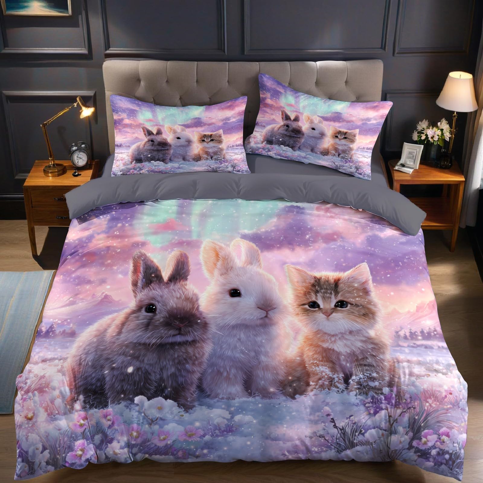 Linge de Lit Adulte en Microfibre Anti-Pli Housse Couette 200x200