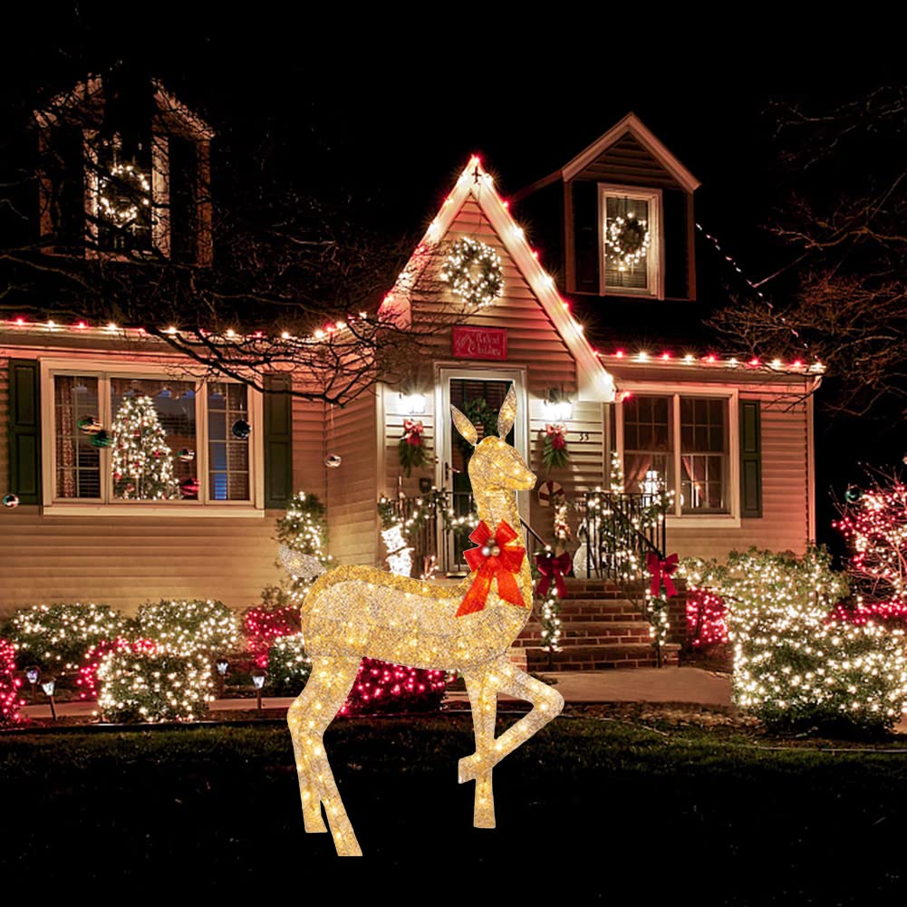 Amazon.co.jp: クリスマス 飾り イルミネーションライト LED 鹿装飾