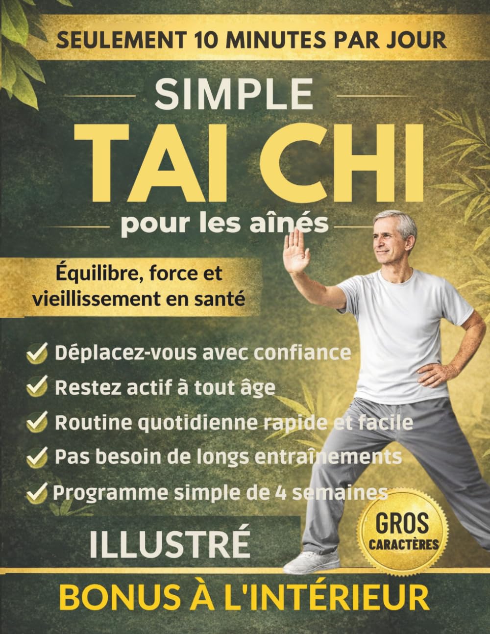 Simple TAI CHI pour les aînés: Exercices quotidiens de 10 minutes pour l'équilibre, la force et un vieillissement en santé