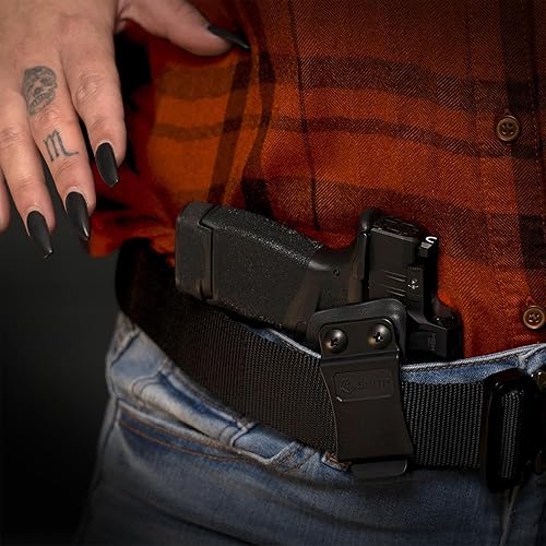 Miniatura 4 de GRITR IWB Kydex RightLeft Hand Gun Holster Fits Springfield Armory HellcatRDPOSP - Optic Cut, Open Bottom, 1.5" Belt Clip & Adjustable Retention