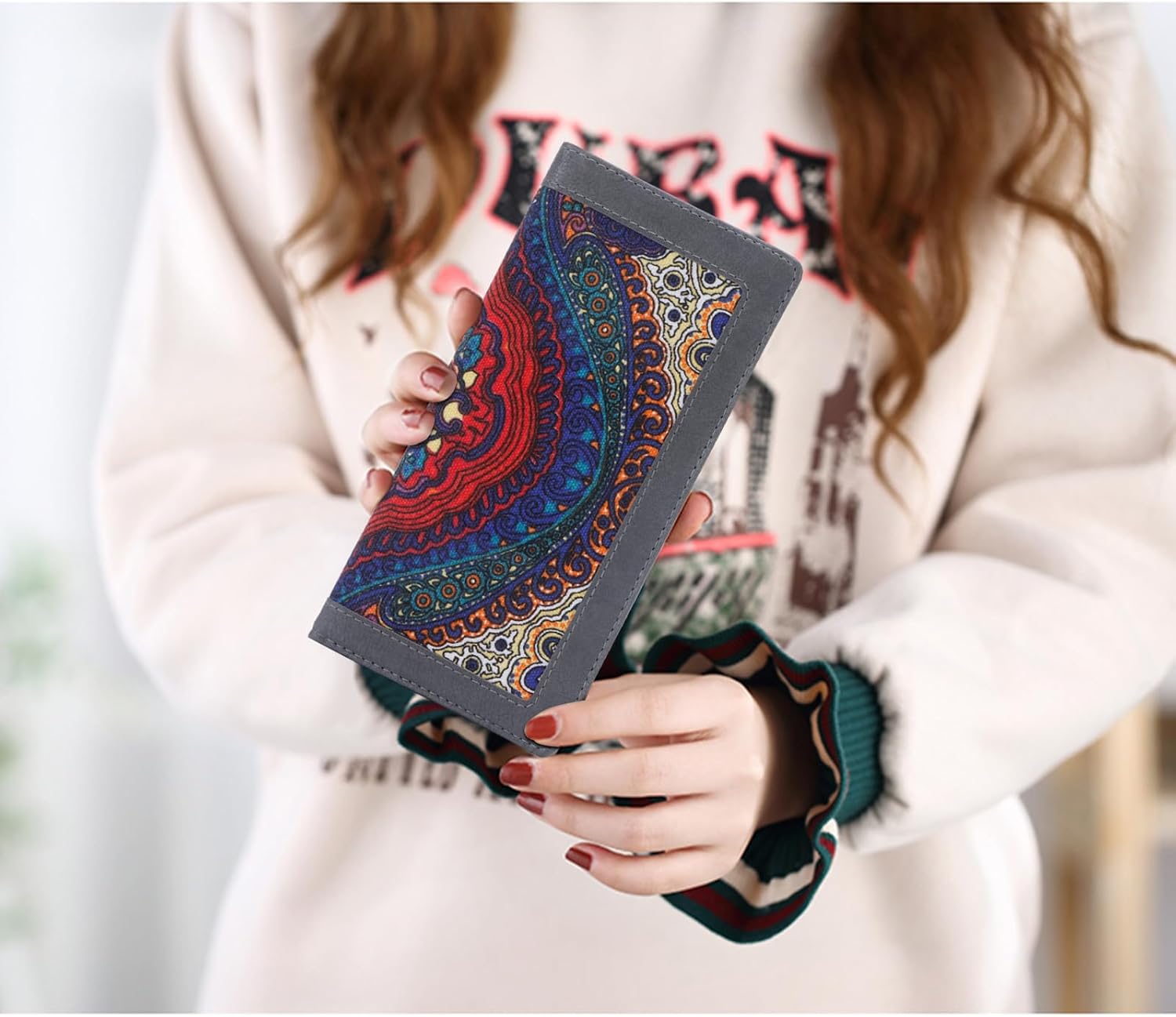 HUA ANGEL Womens Wallet, Ultra Slim Thin RFID Blocking Credit Card Holder Bifold Clutch Long Wallets Ladies Girls Gift - Image 6