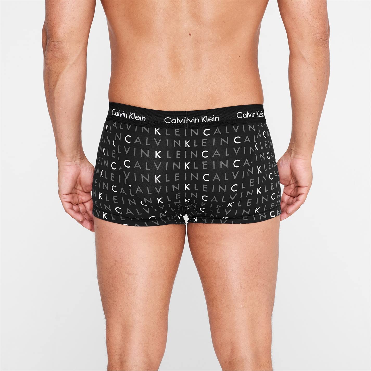 Calvin Klein 3P Low Rise Trunk Bokserki (szorty) Mężczyźni, Czarny/szary Heather/Subdued Logo, M