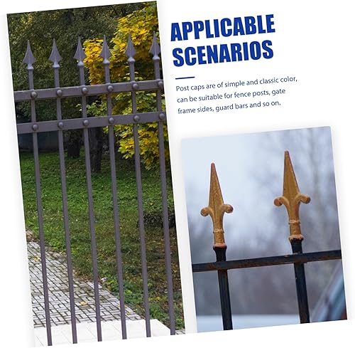 Miniatura 3 de DOITOOL 20 piezas de cabeza de valla de plástico tapas de poste de valla de piezas de valla tapas de metal valla de metal valla de metal cercado de