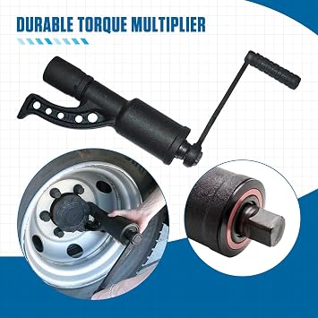Heavy Duty Torque Multiplier Wrench Set - 1:64 Torque Wrench Set 11PCS Labor Saving Torque Multiplier Wrench Lug Nut Remover Lug Nut Wrench Set 1'' Drive 4800 NM with 8PCS CR-V Sockets Set (24-38MM)