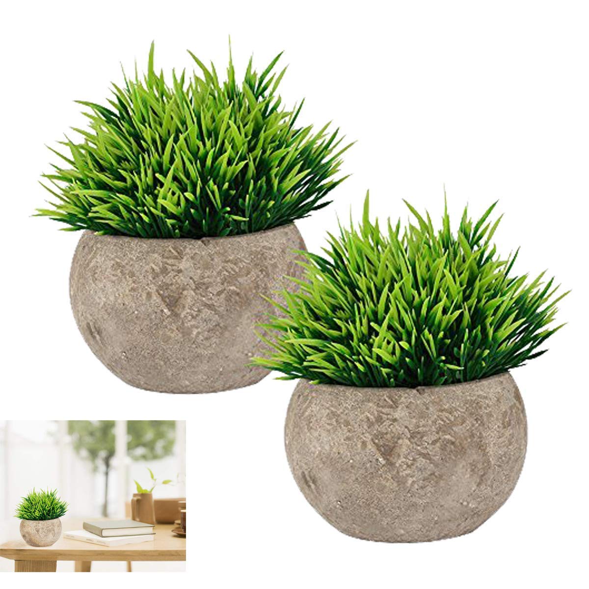Fake Plant for Bathroom/Home Decor, Small Artificial Faux Greenery for
