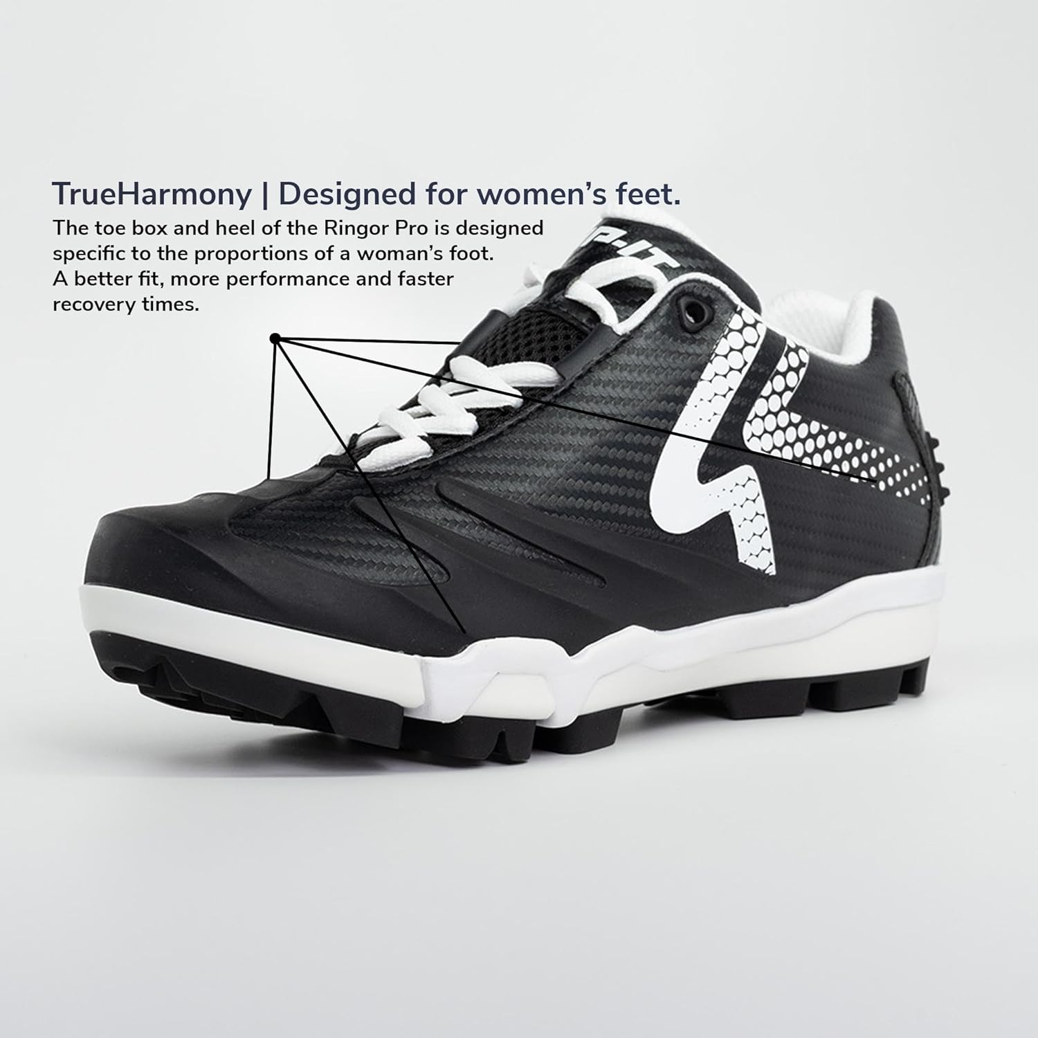 RIP-IT SwiftStep Ringor Pro TPU Softball Shoes, Lightweight, Durable Softball Cleats for Women