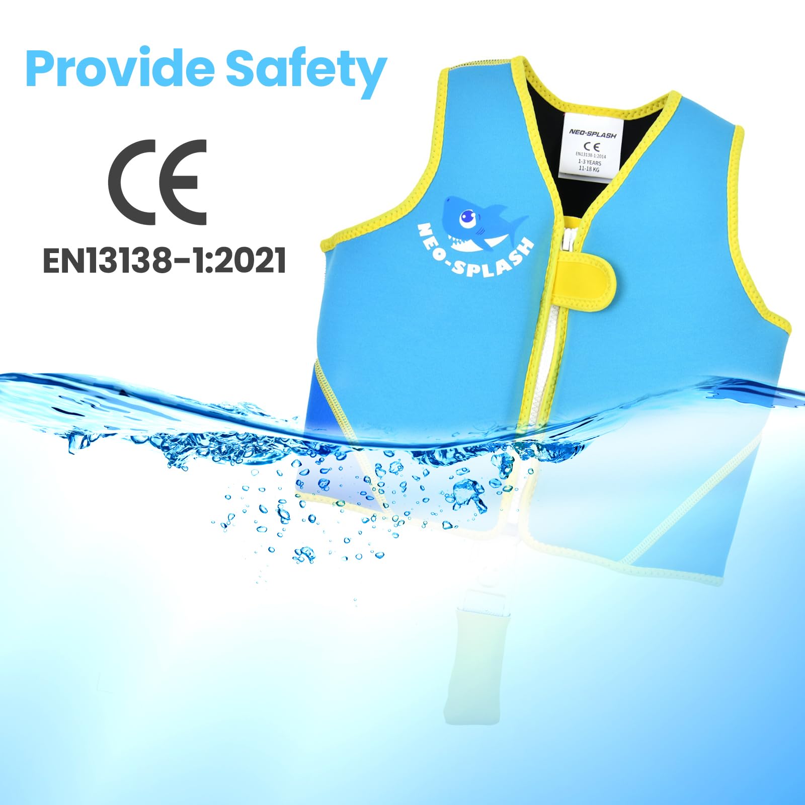 Kinder Schwimmlernweste Schwimmhilfe für Kleinkinder mit Einstellbaren Sicherheitsstraps Alter 1-6