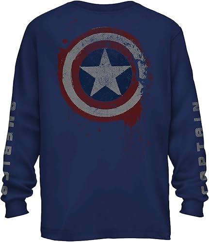 Miniatura 2 de Marvel Camiseta de manga larga para adultos con escudo de los Vengadores Capitán América