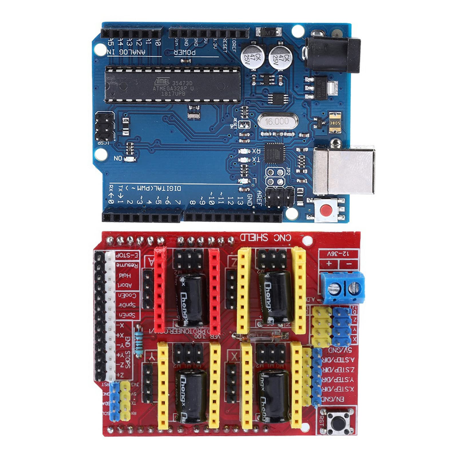 Gonetre Kit de Controlador de Escudo CNC con Motor Paso a Paso Nema 17 y
