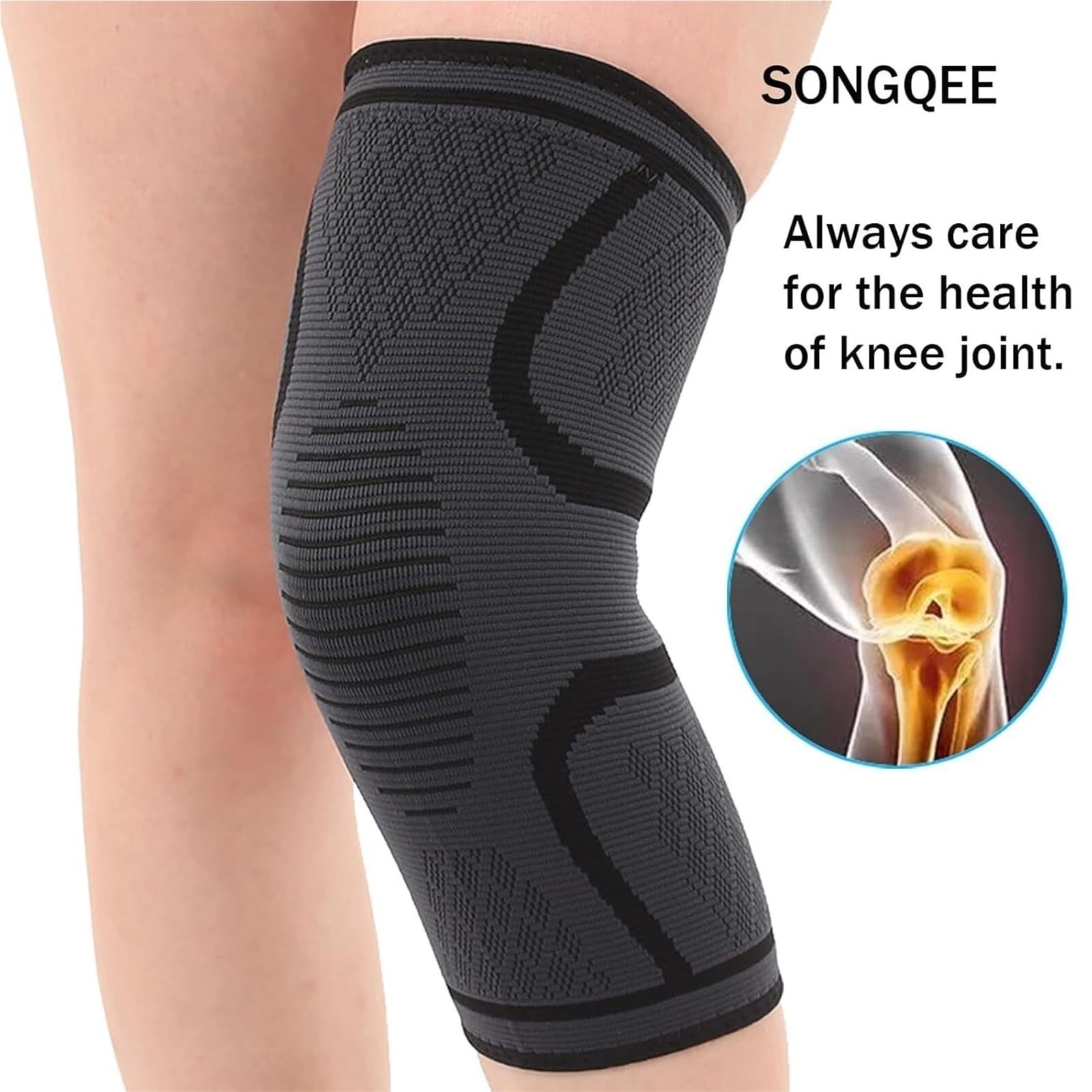Ginocchiera Un Paio di Ginocchiere A Compressione for Supporto for Ginocchio for Uomini E Donne, Elastiche Supporto Ginocchio(Rot,S)