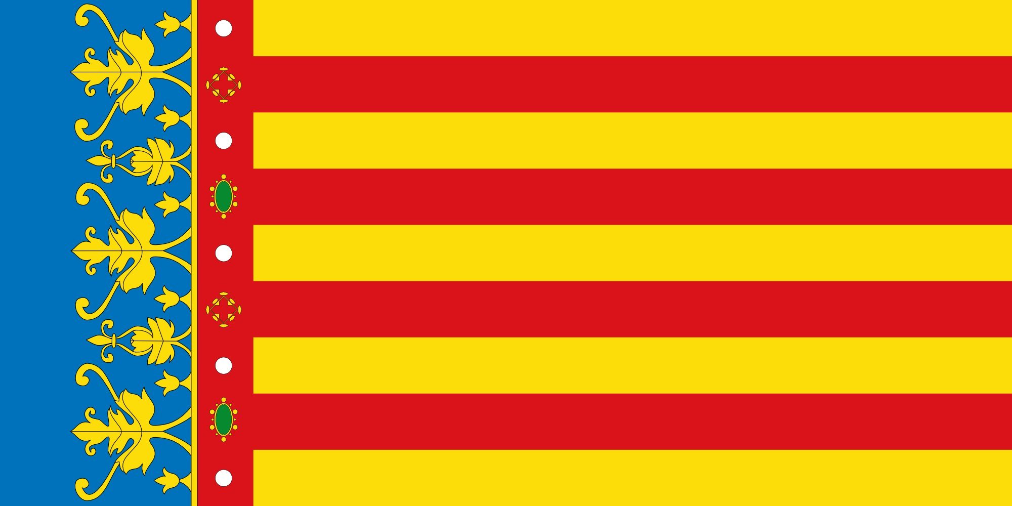 Drapeau Comunidad de Valencia paysage medium pour mât de pavoisement