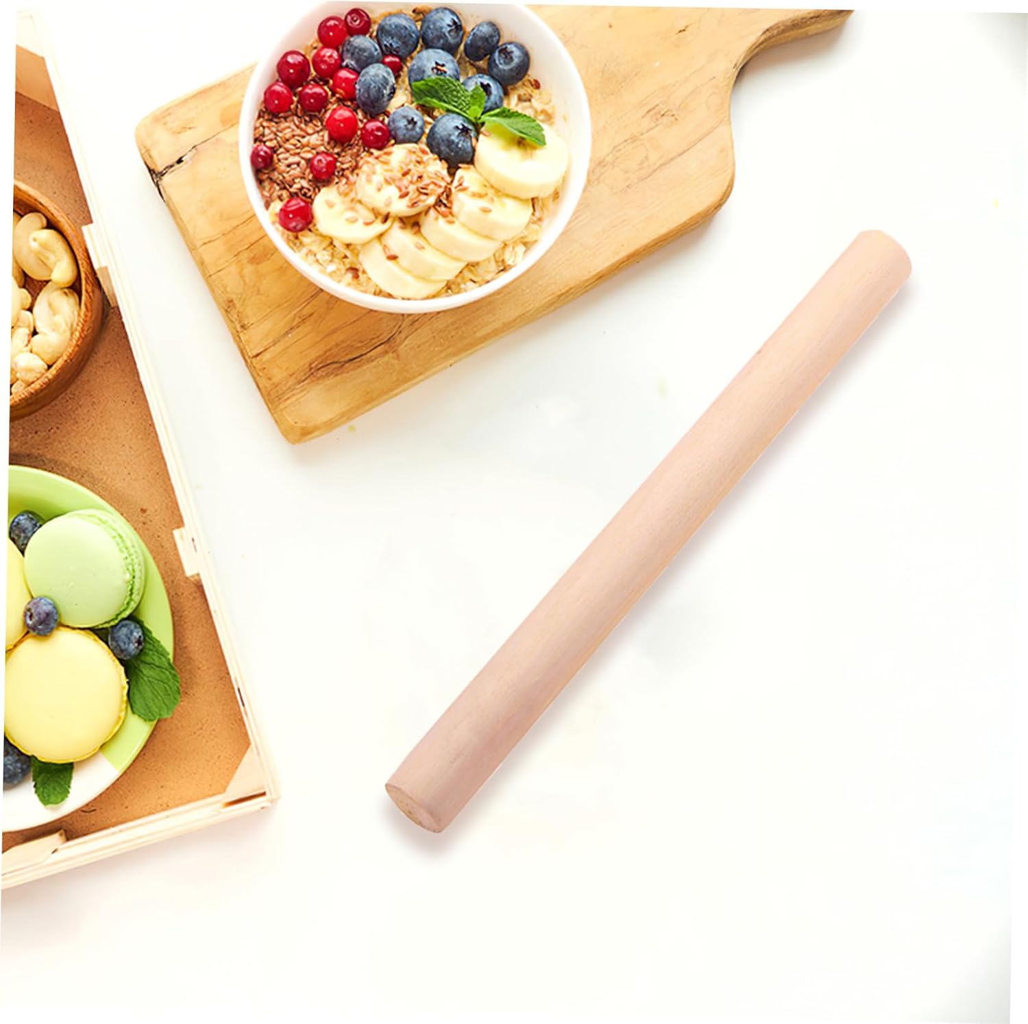 10pcs Non-stick Wooden Rolling Pin Set for Dough and Dumpling Baking, Smooth Surface Bread and Noodles Roller, Kitchen Bakeware Tool