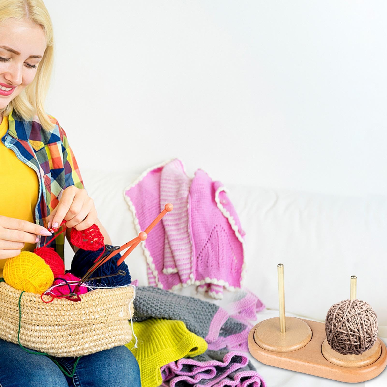 Soporte para de tejer, enrollador de bolas de para crochet Fácil de