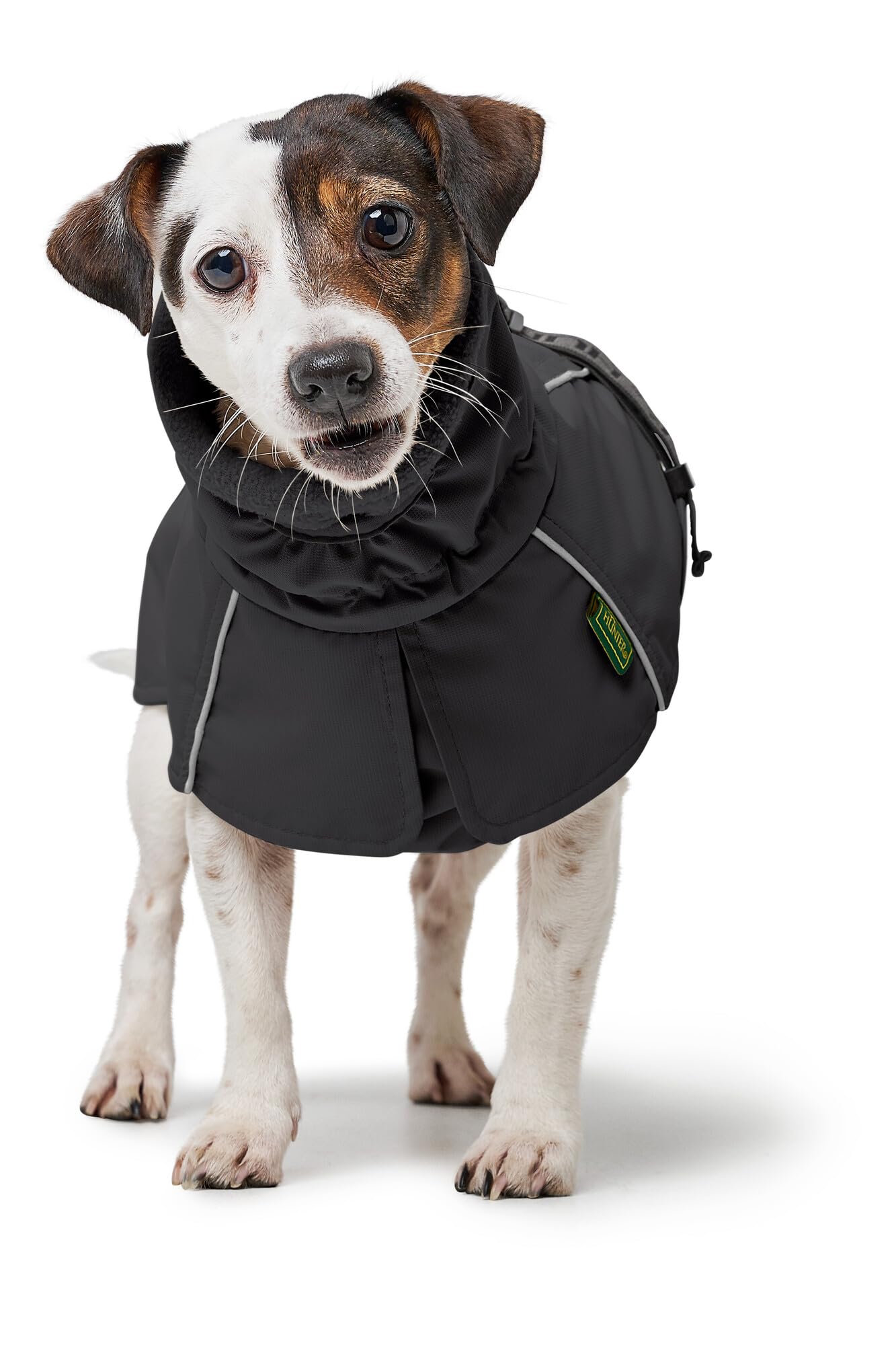 HUNTER Hundemantel NORDBY, Farbe: schwarz, wasserabweisend, warm gefüttert, reflektierend, ideal für Outdoor-Abenteuer, schützt vor Kälte & Nässe, maschinenwaschbar, Größe: 45