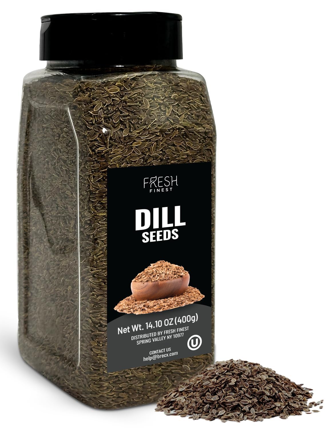 Fresh Finest Culinary Dill Seed, Whole Dill Seed for Pickling, Dressings, Entrees, Salads, Cooking & Baking, Kosher, Non GMO, 14.10oz (400g)