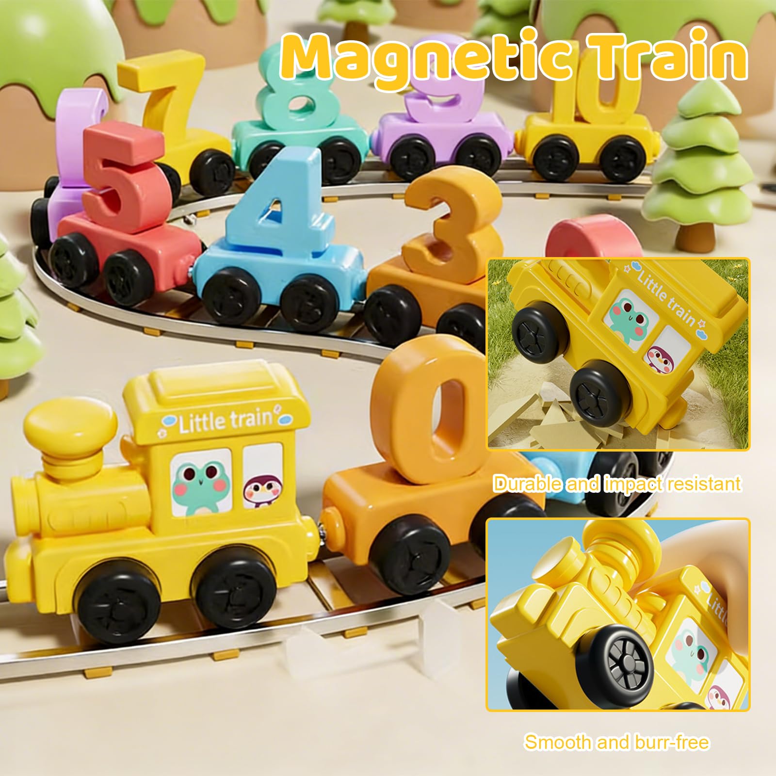 Treno Magnetico Numeri, Giocattolo Bambini 2 Anni Educativo, Tren de Juguete con Numeri 0-10, Juguete y Trenes, Set Didattico per Imparare i Numeri, per Sviluppare La Logica, Come Regalo