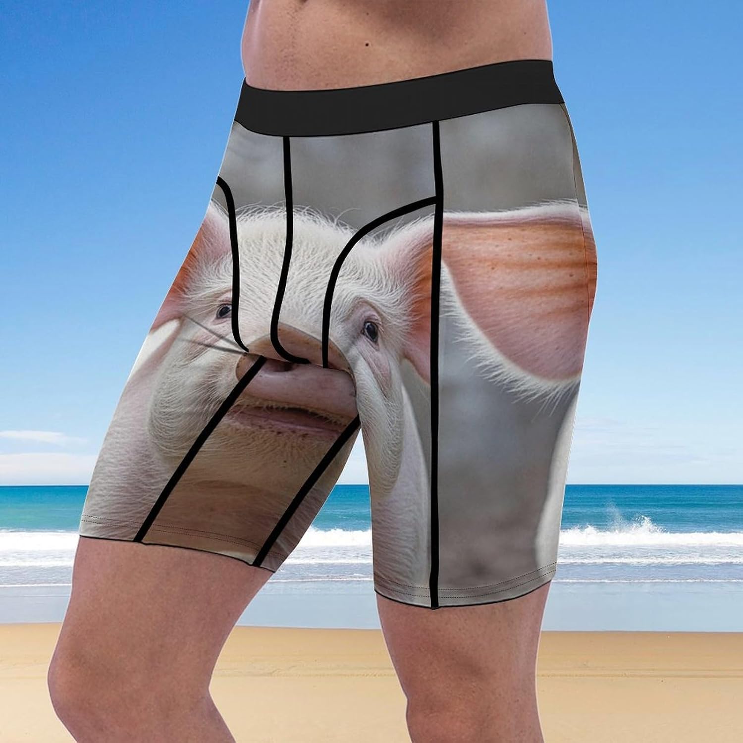 Funny Cute Animal Compression Shorts Men Spandex Sport Shorts Workout Performance Baselayer Underwear