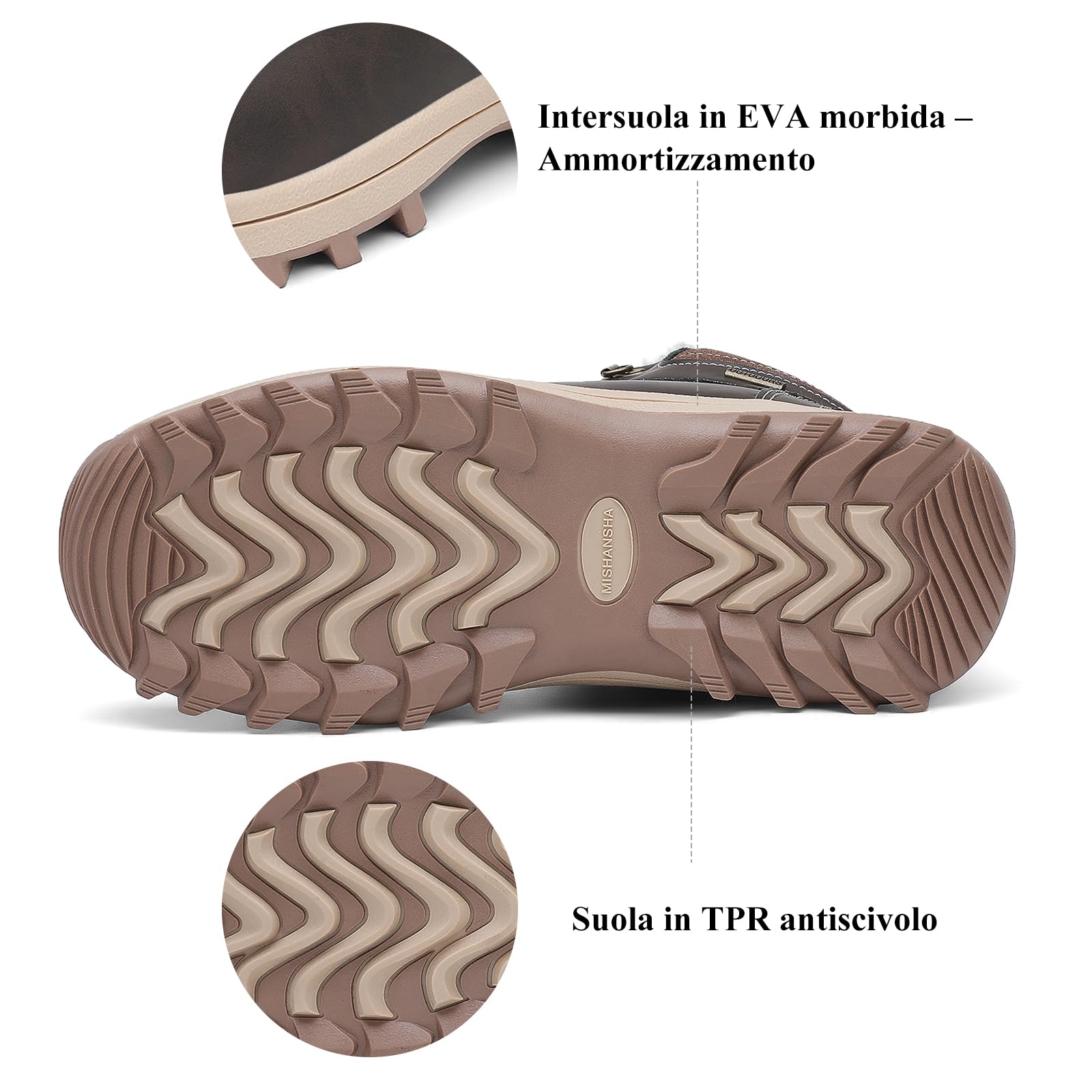 Pastaza Stivali da Neve Uomo Donna Trekking Scarpe Inverno Impermeabili Outdoor Pelliccia Sneakers