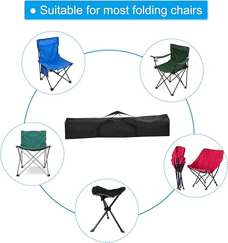 Miniatura 4 de PATIKIL Bolsa de repuesto para silla de campamento de 59 pulgadas, bolsa de transporte plegable de nailon, bolsa grande con cremallera con correa