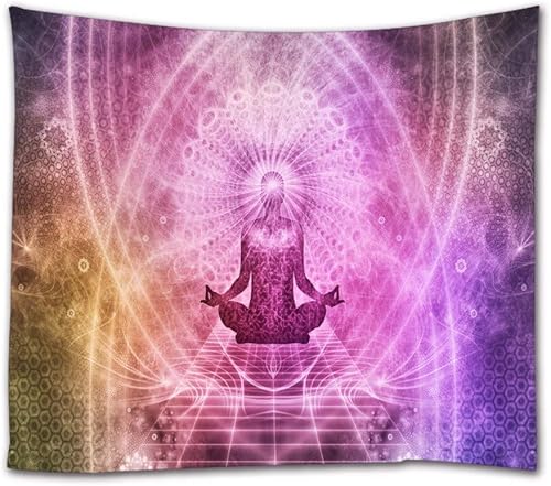 A.Monamour Tapiz de pared para colgar en la pared, diseño de chakras de yoga, chakras, arte abstracto, bohemio, hippie mandala, mantel de tela