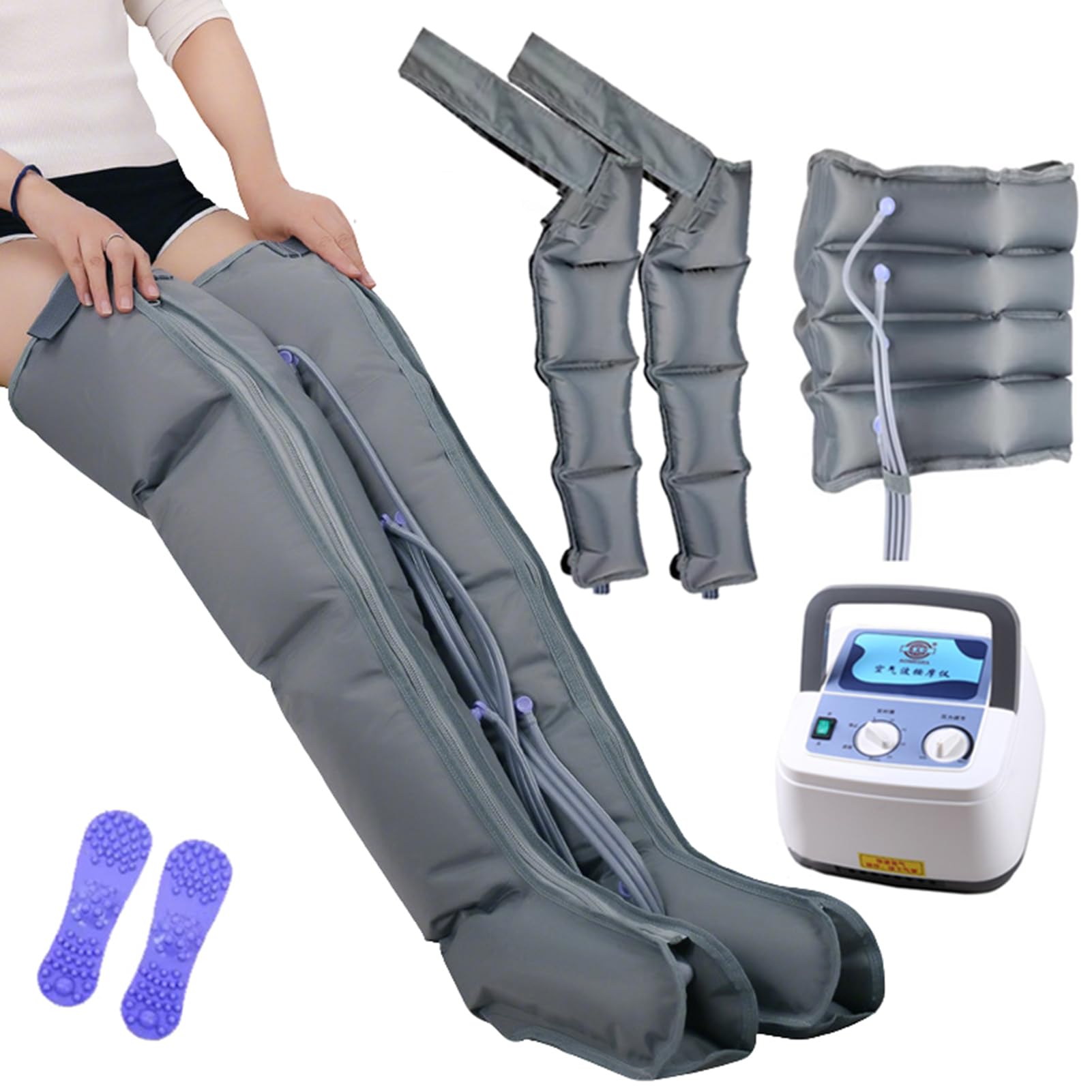 Massaggiatori elettrici per Piedi, Macchina a Pressione d'Aria per Gambe/Braccia/Vita, Corpo a Compressione, per Dolore e circolazione