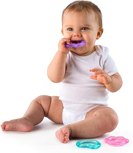 Miniatura 9 de Bright Starts Everything Nice - Juego de regalo de 9 piezas, sonajeros y mordedores sin BPA, juguetes para bebés morados y rosados, a partir de 3