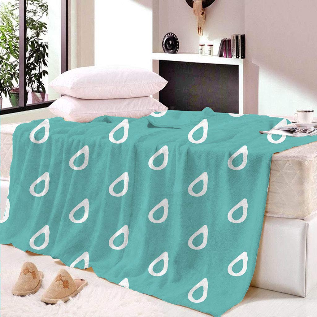 Manta Polar Adulto Cama 150 Manta De Franela para Sofa Cama con Estampado De Gotas De Lluvia Verdes Impresión Patrón 150X200Cm Colchas Invierno Modernas para Niños, Microfibra Suave Caliente