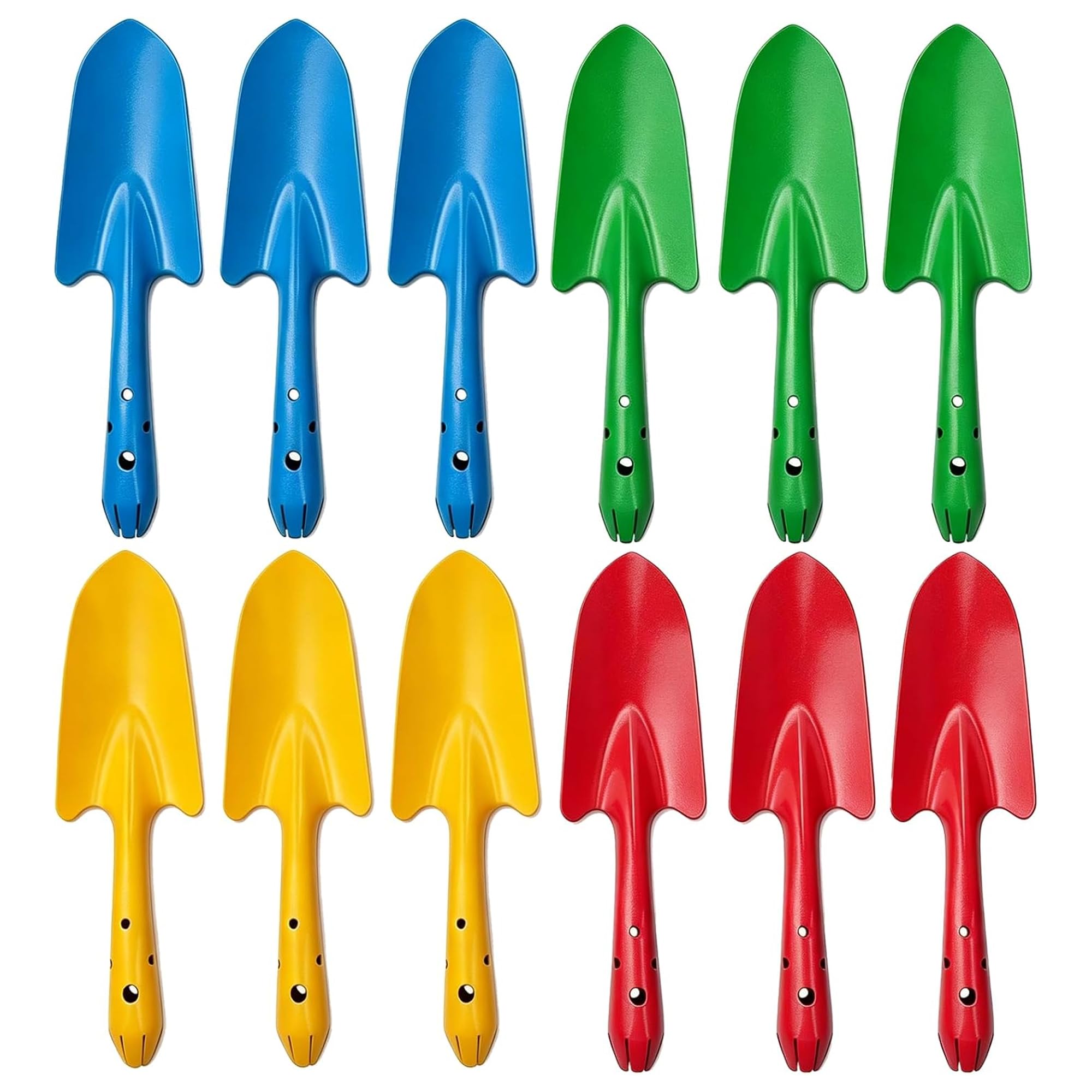 Senshuomy 12 Pack Mini Metal Garden Trowels in 4 Colours