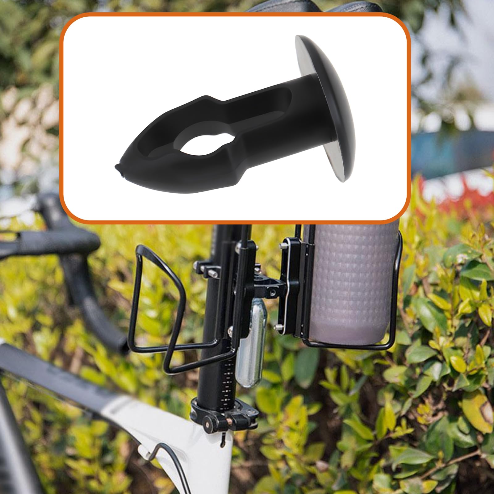 Zestaw nakrętek rowerowych do butelek na wodę, 10 szt., 8 x 12 mm, czarne | Plastikowe klipsy