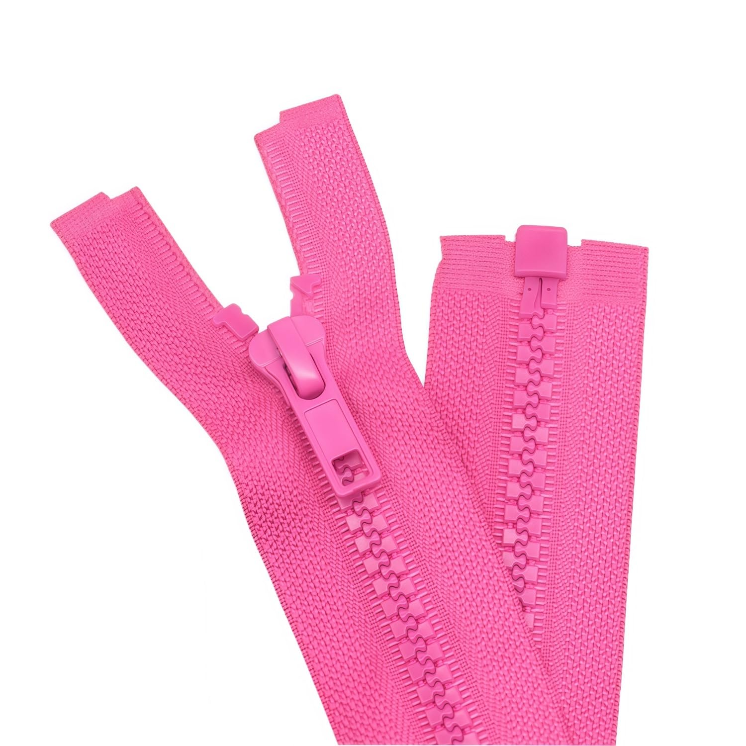 YaHoGa 2PCS 12 Inch #5 Separating Jacket Zippers Bulk for Sewing Rose Red